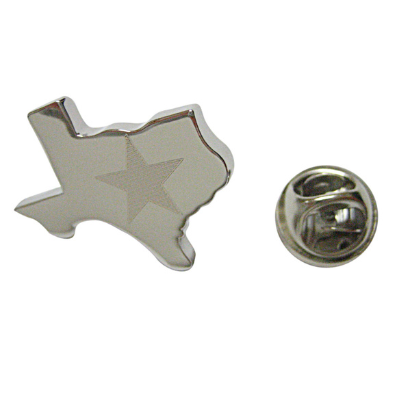 Texas State Map Shape and Flag Design Lapel Pin - Picture 1 of 2